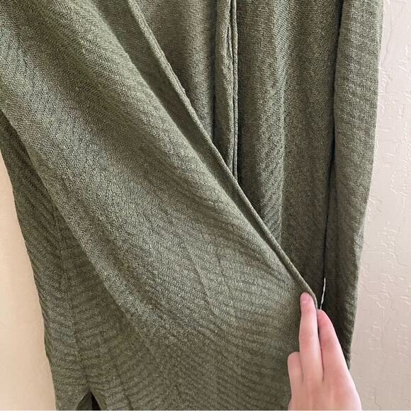 Eileen Fisher Olive Green Linen Knit Cardigan - Picture 4 of 6